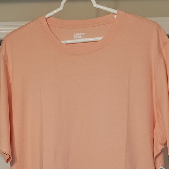 #111 3/$18 - Lands End Peach/Orange Short Sleeve Top Size XL - Picture 4 of 6